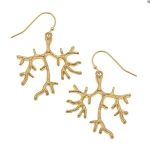 Gold Coral-Inspired Earrings